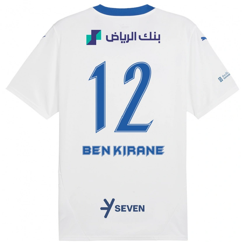 Danxen Uomo Maglia Mariam Ben Kirane #12 Bianco Blu Kit Gara Away 2024/25 Maglietta