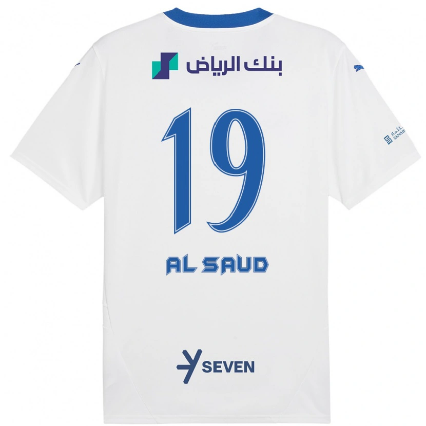 Danxen Uomo Maglia Manal Al Saud #19 Bianco Blu Kit Gara Away 2024/25 Maglietta