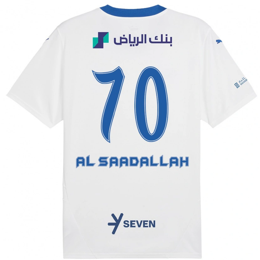 Danxen Uomo Maglia Hessa Al-Saadallah #70 Bianco Blu Kit Gara Away 2024/25 Maglietta