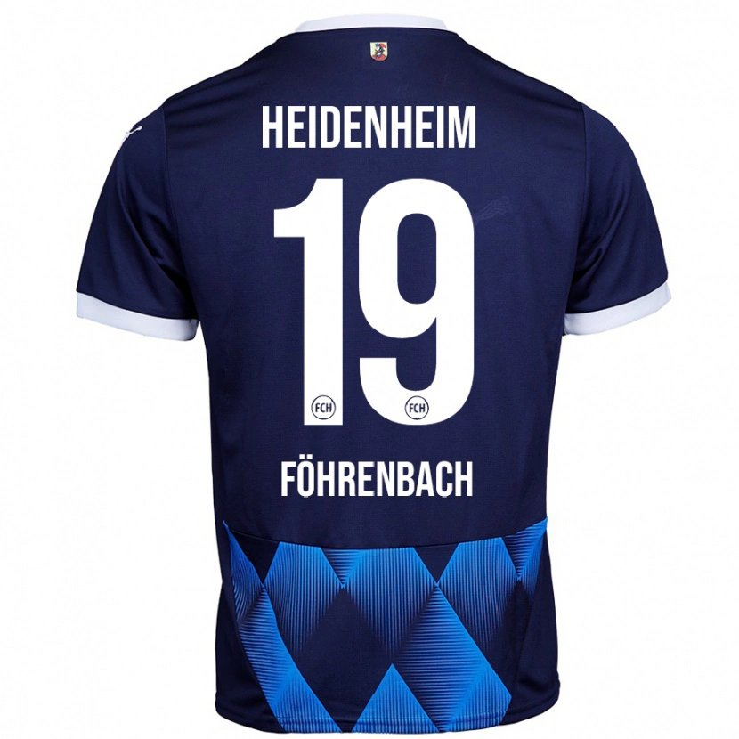 Danxen Uomo Maglia Jonas Föhrenbach #19 Blu Navy Scuro Kit Gara Away 2024/25 Maglietta