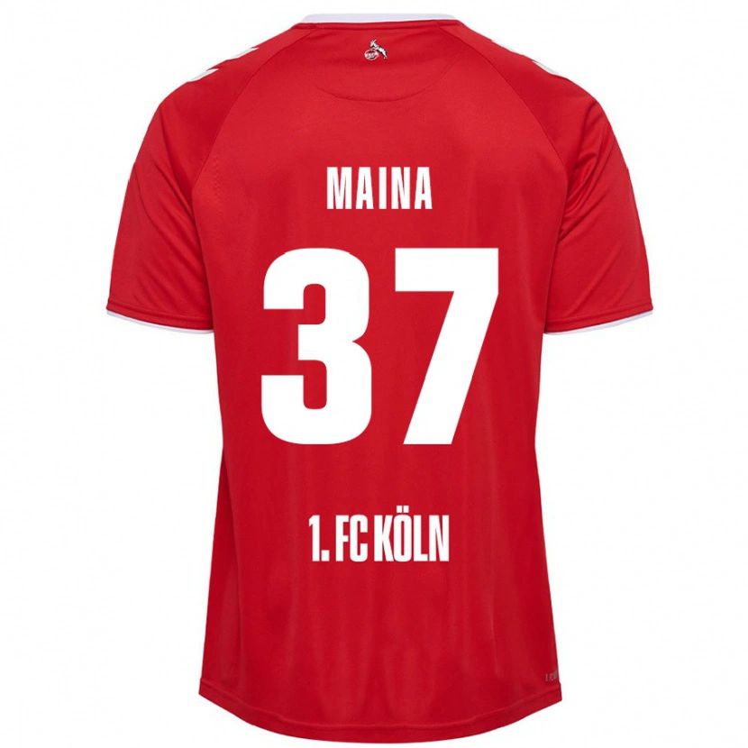 Danxen Uomo Maglia Linton Maina #37 Rosso Bianco Kit Gara Away 2024/25 Maglietta