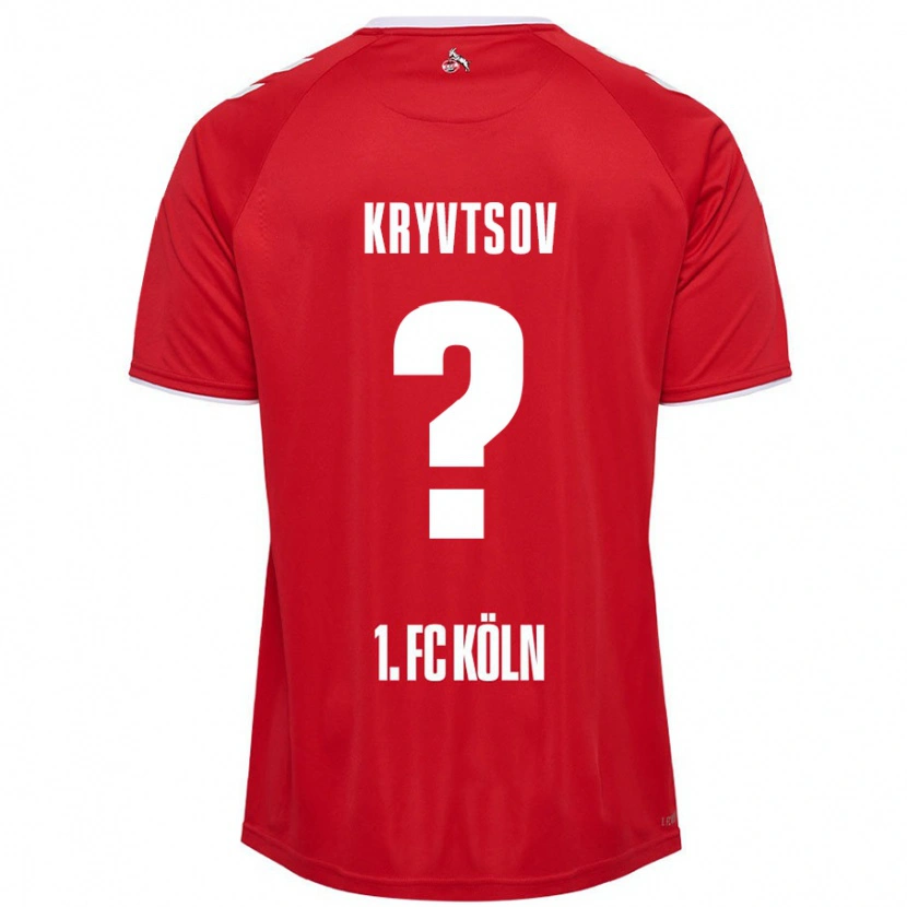 Danxen Uomo Maglia Nikita Kryvtsov #0 Rosso Bianco Kit Gara Away 2024/25 Maglietta