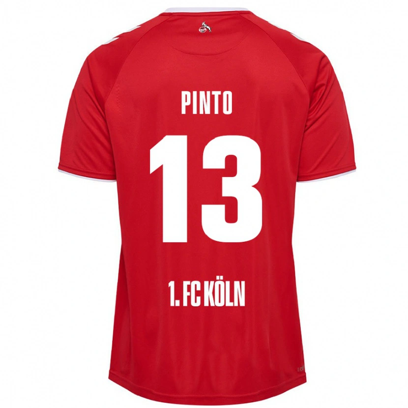 Danxen Uomo Maglia João Pinto #13 Rosso Bianco Kit Gara Away 2024/25 Maglietta