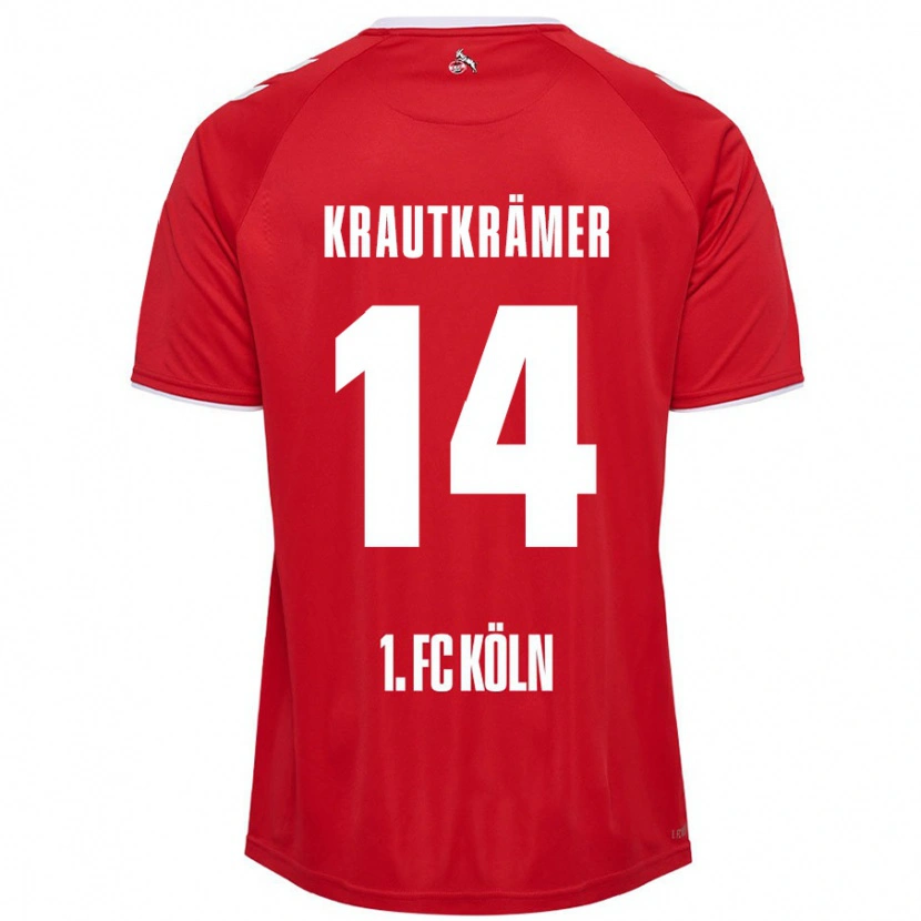 Danxen Uomo Maglia Jakob Krautkrämer #14 Rosso Bianco Kit Gara Away 2024/25 Maglietta