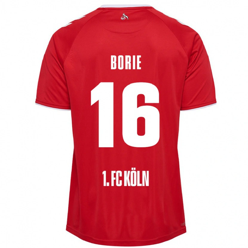 Danxen Uomo Maglia Etienne Borie #16 Rosso Bianco Kit Gara Away 2024/25 Maglietta