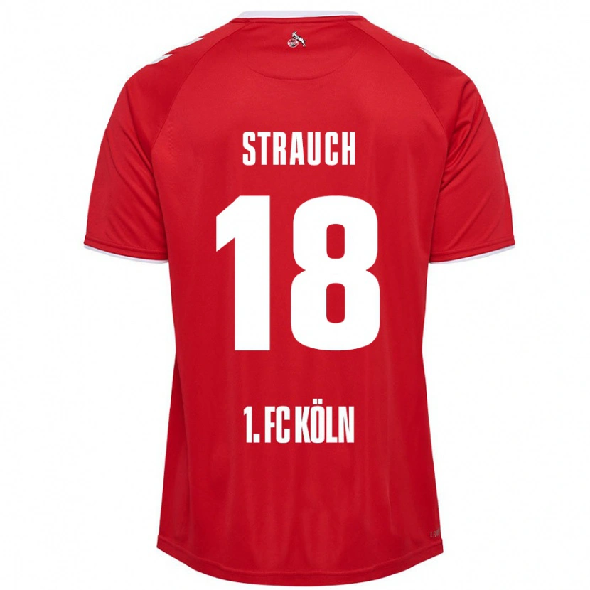 Danxen Uomo Maglia Georg Strauch #18 Rosso Bianco Kit Gara Away 2024/25 Maglietta