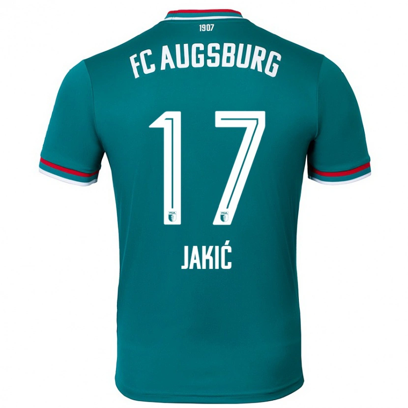 Danxen Uomo Maglia Kristijan Jakic #17 Verde Scuro Kit Gara Away 2024/25 Maglietta