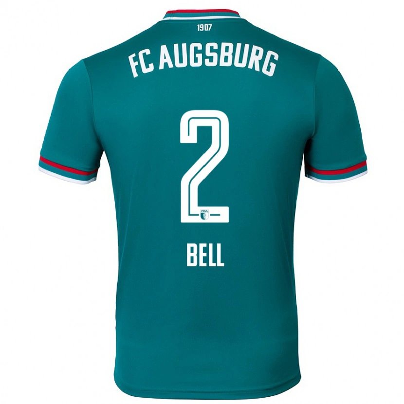 Danxen Uomo Maglia Julian Bell #2 Verde Scuro Kit Gara Away 2024/25 Maglietta