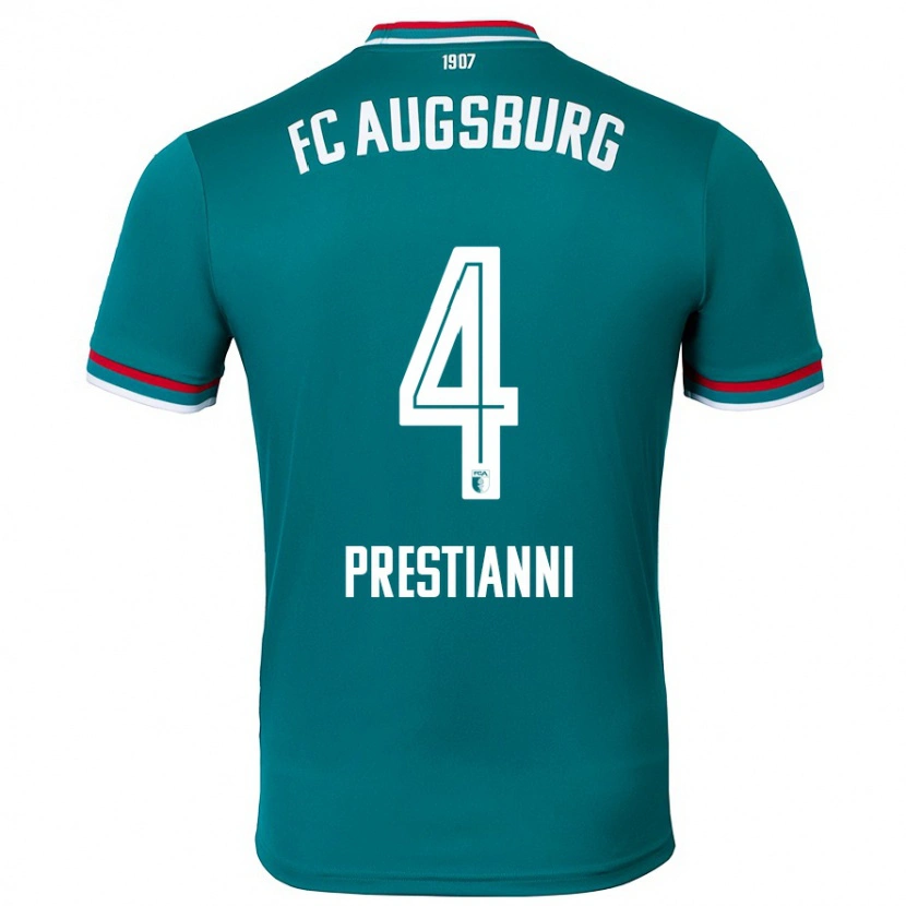 Danxen Uomo Maglia Luis Prestianni #4 Verde Scuro Kit Gara Away 2024/25 Maglietta