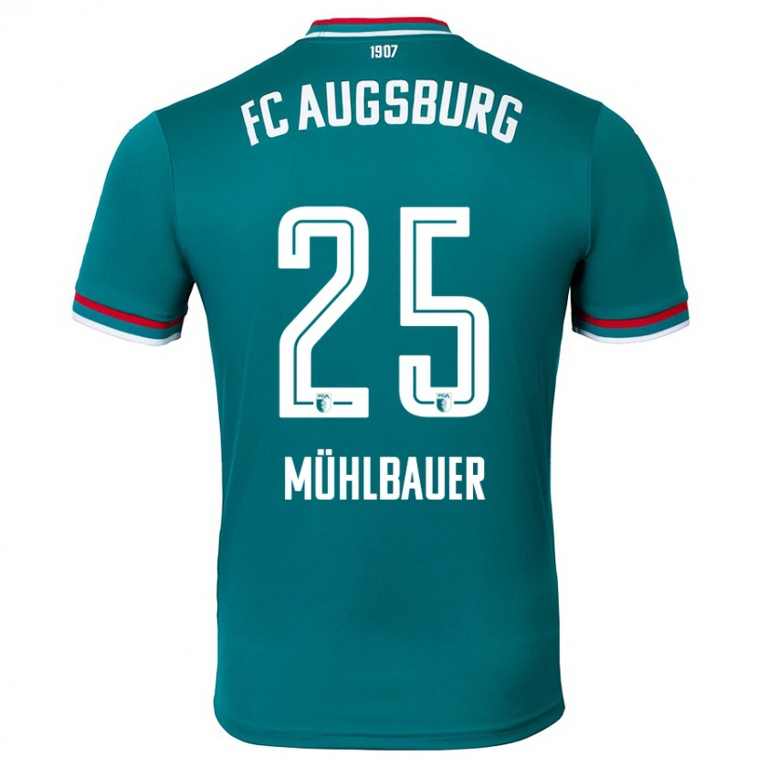 Danxen Uomo Maglia Simon Mühlbauer #25 Verde Scuro Kit Gara Away 2024/25 Maglietta