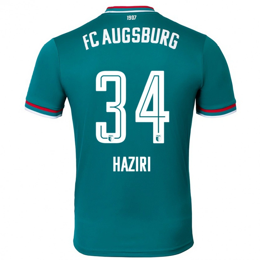Danxen Uomo Maglia Edi Haziri #34 Verde Scuro Kit Gara Away 2024/25 Maglietta