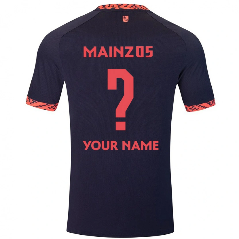 Danxen Uomo Maglia Il Tuo Nome #0 Blu Corallo Rosso Kit Gara Away 2024/25 Maglietta