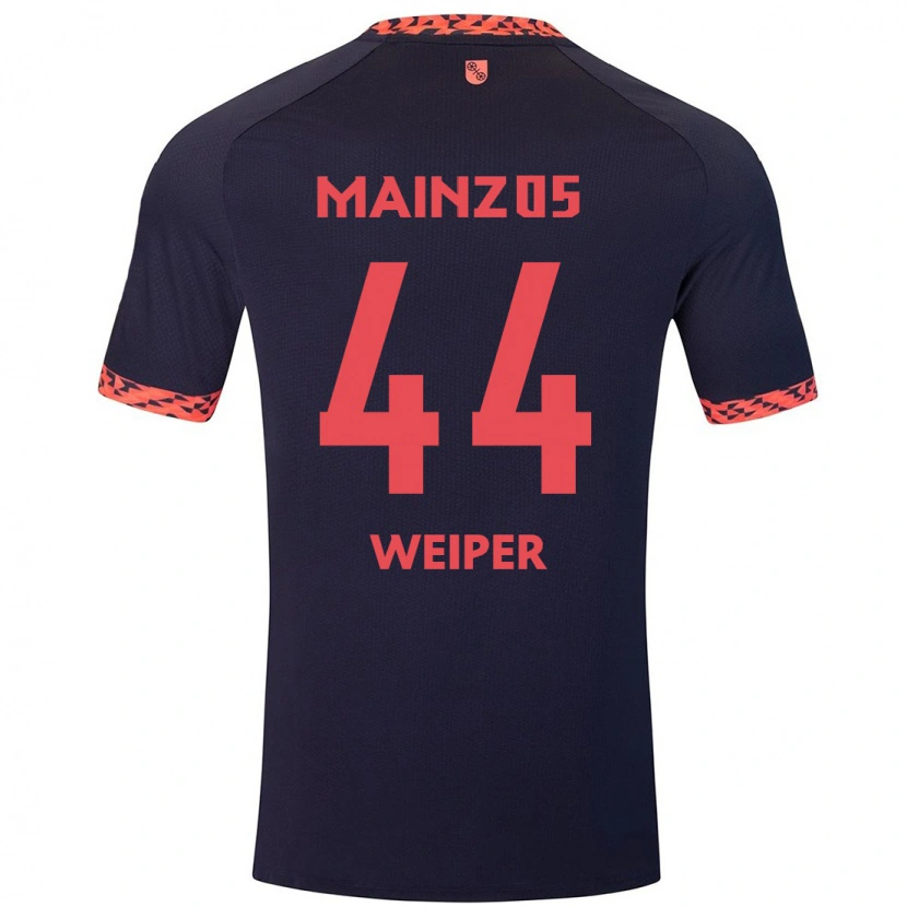 Danxen Uomo Maglia Nelson Weiper #44 Blu Corallo Rosso Kit Gara Away 2024/25 Maglietta