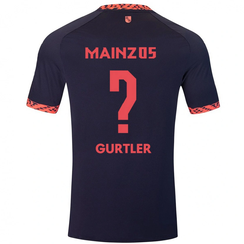 Danxen Uomo Maglia Lisa Gürtler #0 Blu Corallo Rosso Kit Gara Away 2024/25 Maglietta