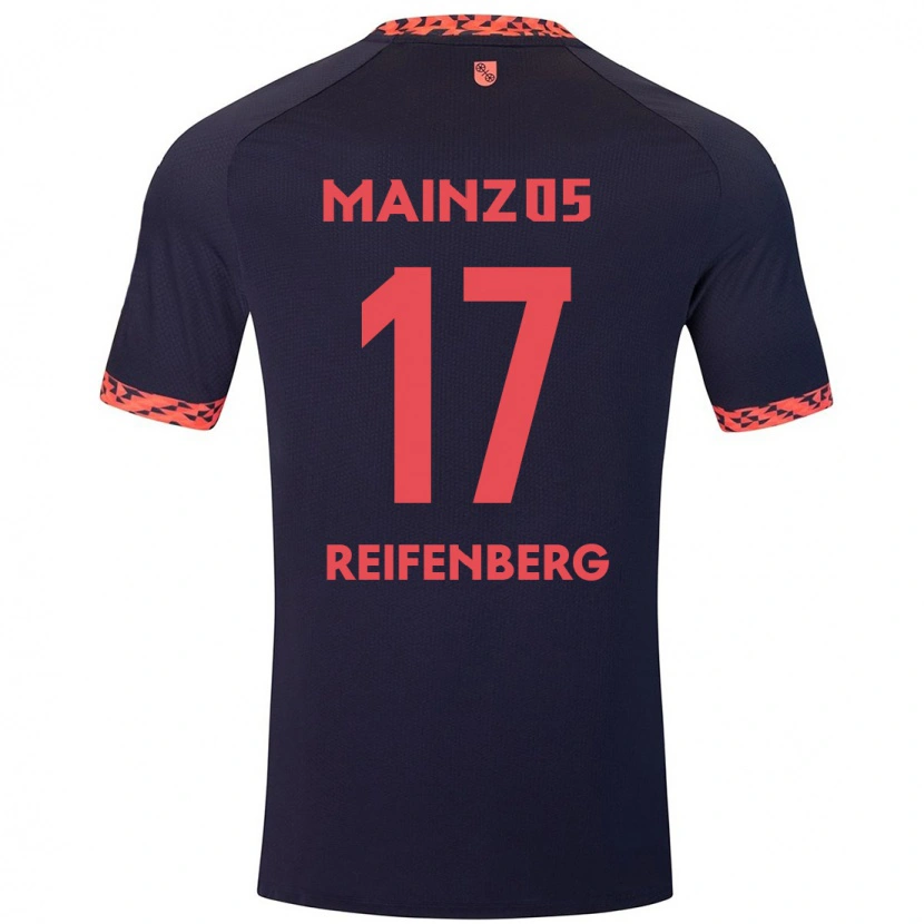 Danxen Uomo Maglia Michelle Reifenberg #17 Blu Corallo Rosso Kit Gara Away 2024/25 Maglietta