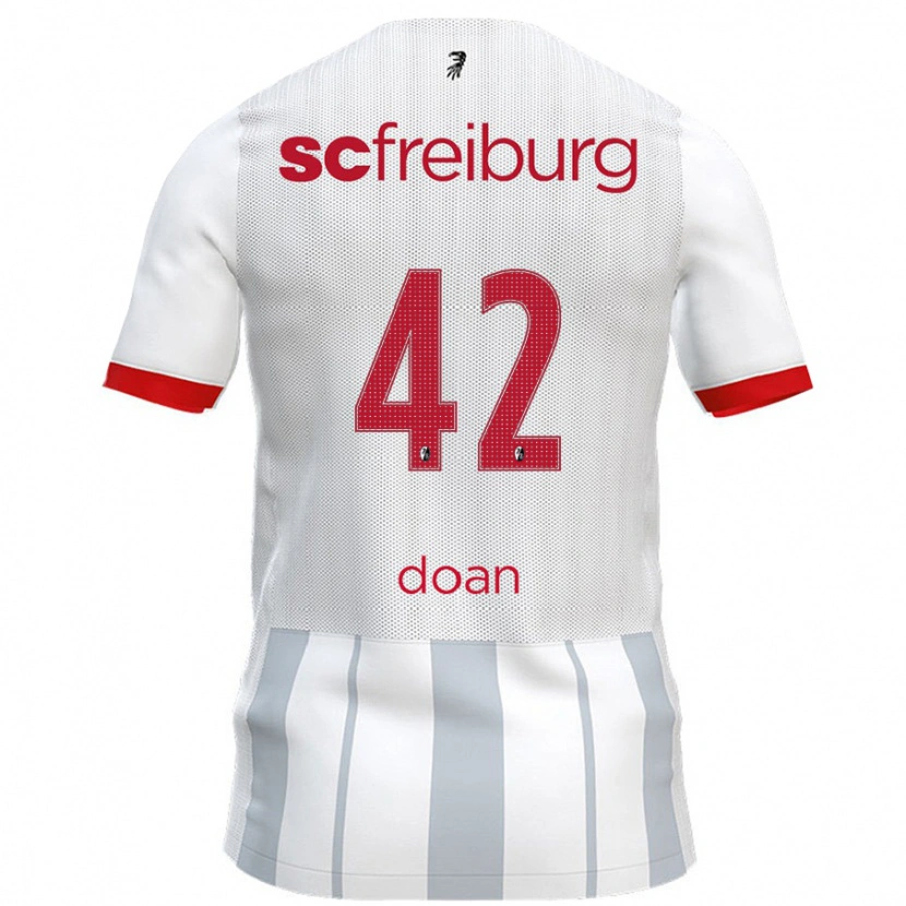 Danxen Uomo Maglia Ritsu Doan #42 Bianco Grigio Kit Gara Away 2024/25 Maglietta