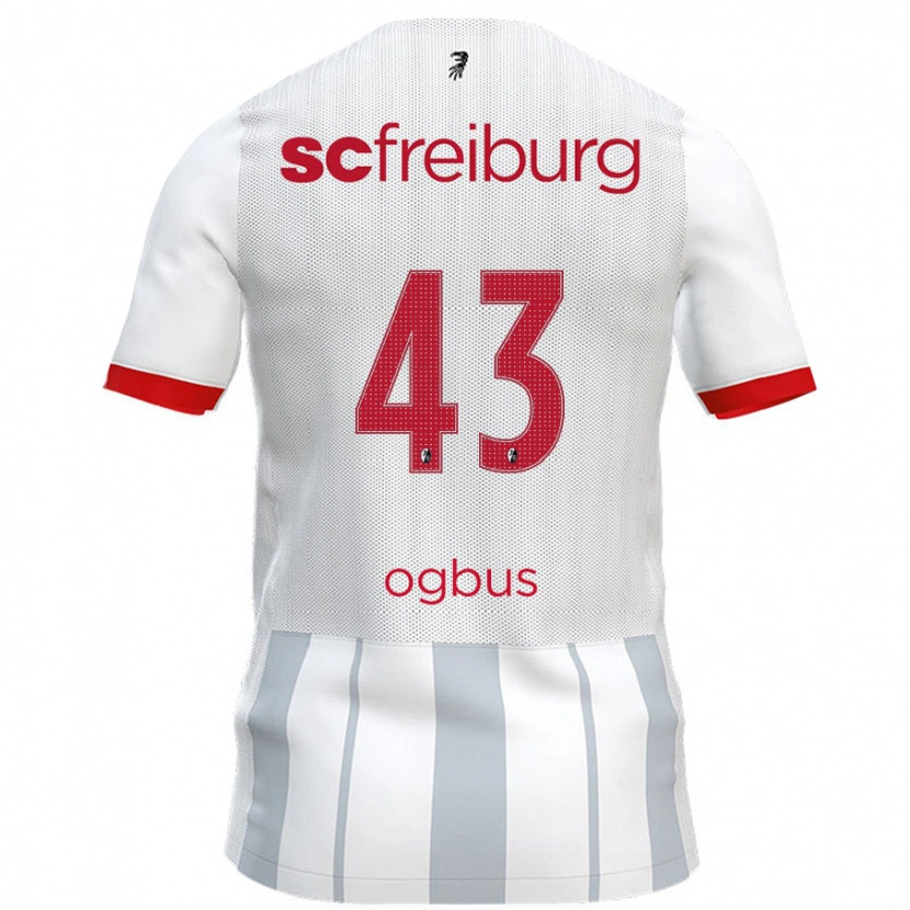 Danxen Uomo Maglia Bruno Ogbus #43 Bianco Grigio Kit Gara Away 2024/25 Maglietta