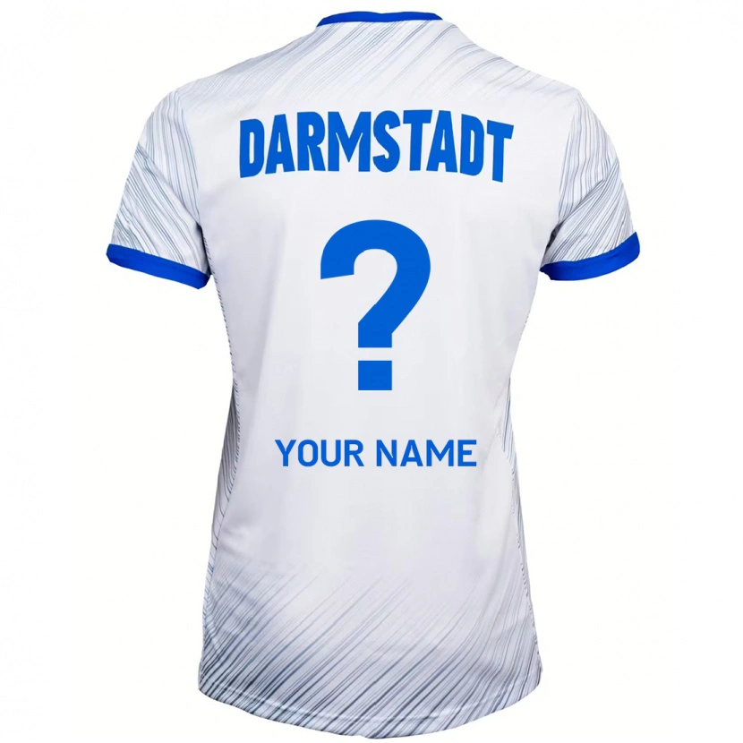 Danxen Uomo Maglia Il Tuo Nome #0 Bianco Blu Kit Gara Away 2024/25 Maglietta