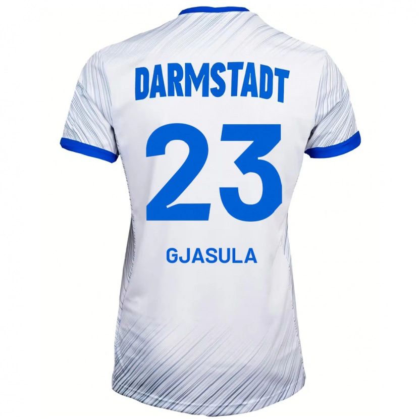 Danxen Uomo Maglia Klaus Gjasula #23 Bianco Blu Kit Gara Away 2024/25 Maglietta