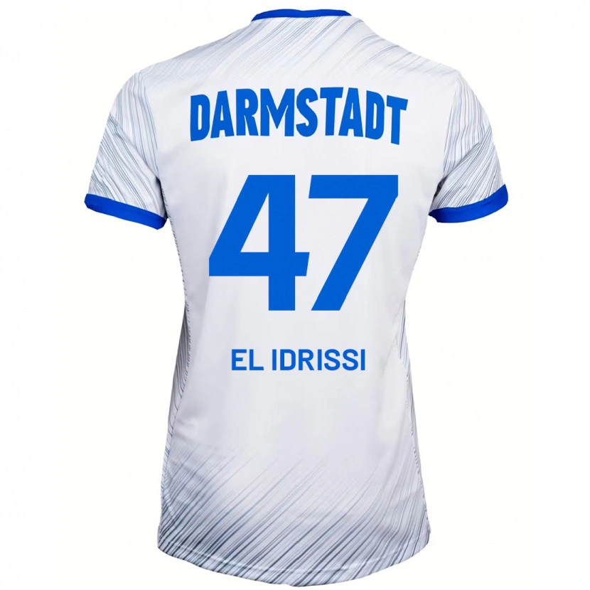 Danxen Uomo Maglia Othmane El Idrissi #47 Bianco Blu Kit Gara Away 2024/25 Maglietta