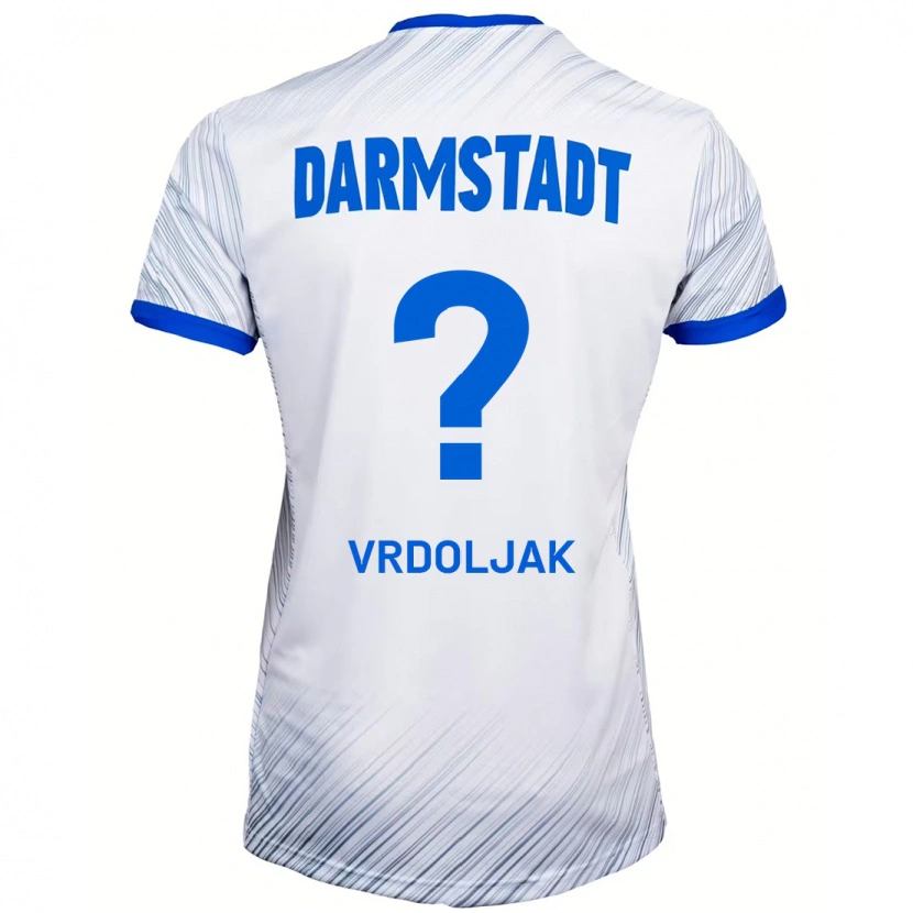 Danxen Uomo Maglia Tomislav Vrdoljak #0 Bianco Blu Kit Gara Away 2024/25 Maglietta