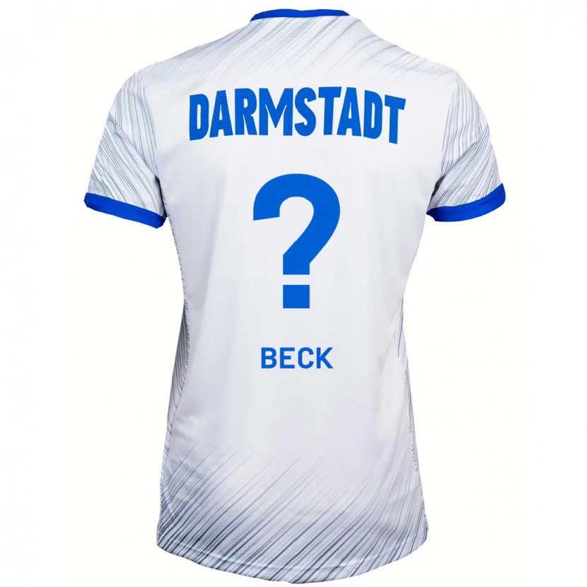 Danxen Uomo Maglia Kerim Beck #0 Bianco Blu Kit Gara Away 2024/25 Maglietta