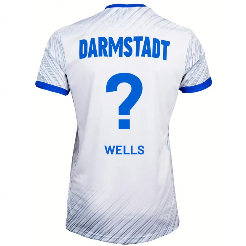 Danxen Uomo Maglia Finnley Wells #0 Bianco Blu Kit Gara Away 2024/25 Maglietta