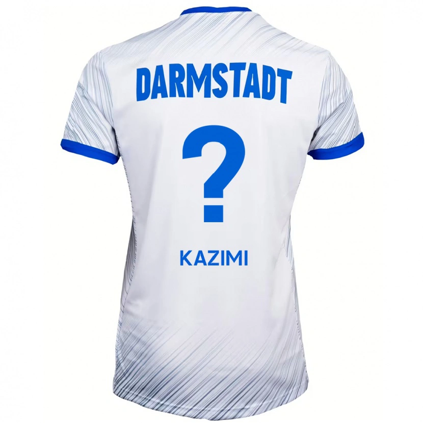 Danxen Uomo Maglia Yasin Kazimi #0 Bianco Blu Kit Gara Away 2024/25 Maglietta
