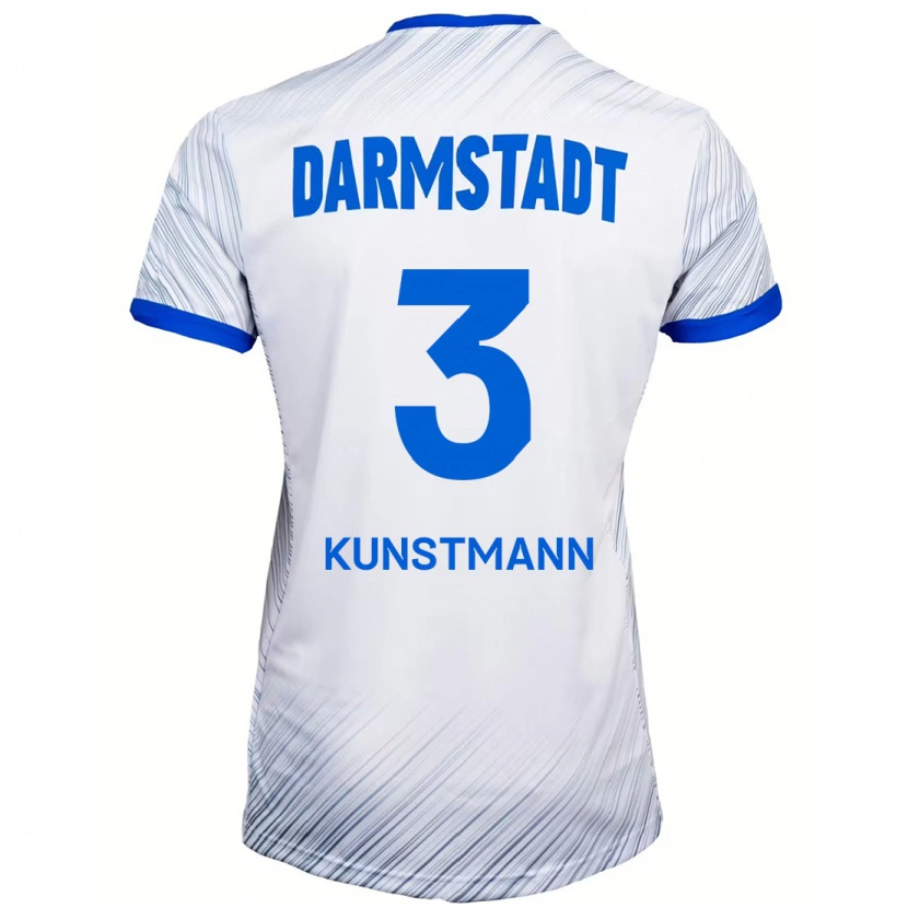 Danxen Uomo Maglia Kelvin Kunstmann #3 Bianco Blu Kit Gara Away 2024/25 Maglietta