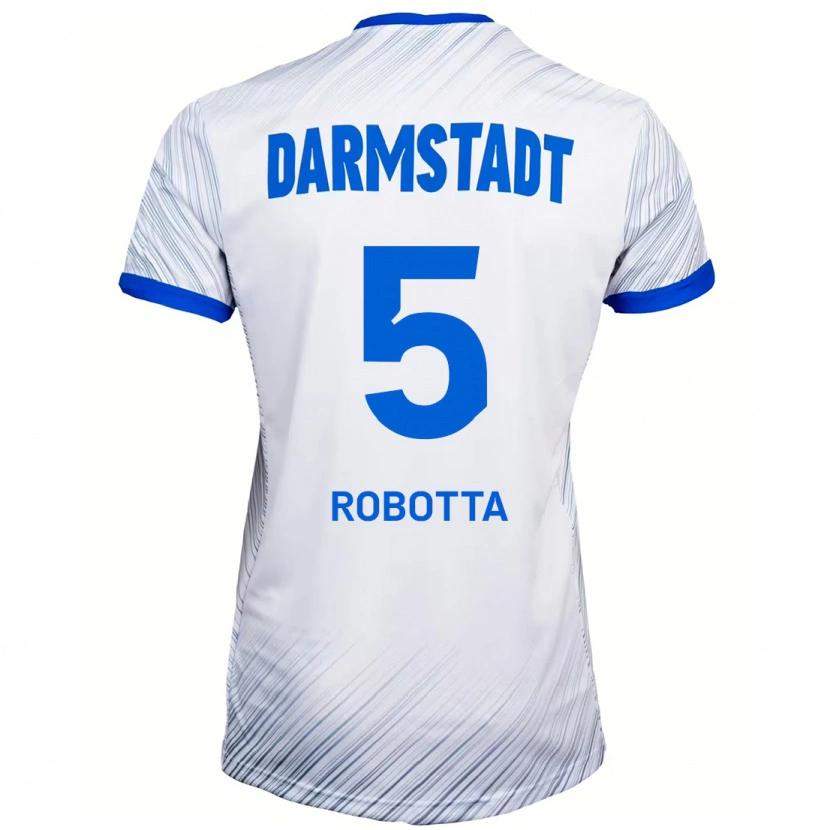 Danxen Uomo Maglia Maurizio Robotta #5 Bianco Blu Kit Gara Away 2024/25 Maglietta