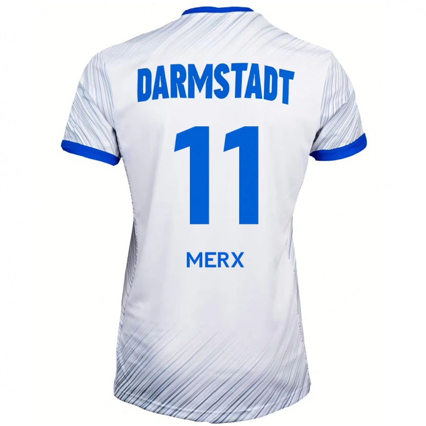 Danxen Uomo Maglia Manolo Merx #11 Bianco Blu Kit Gara Away 2024/25 Maglietta