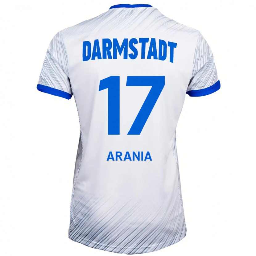 Danxen Uomo Maglia Asaf Arania #17 Bianco Blu Kit Gara Away 2024/25 Maglietta