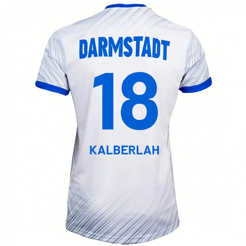 Danxen Uomo Maglia Simon Kalberlah #18 Bianco Blu Kit Gara Away 2024/25 Maglietta