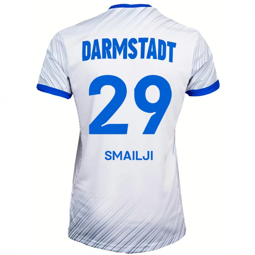Danxen Uomo Maglia Esad Smailji #29 Bianco Blu Kit Gara Away 2024/25 Maglietta