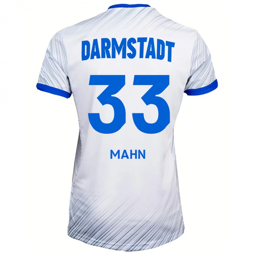 Danxen Uomo Maglia Jeremy Mahn #33 Bianco Blu Kit Gara Away 2024/25 Maglietta
