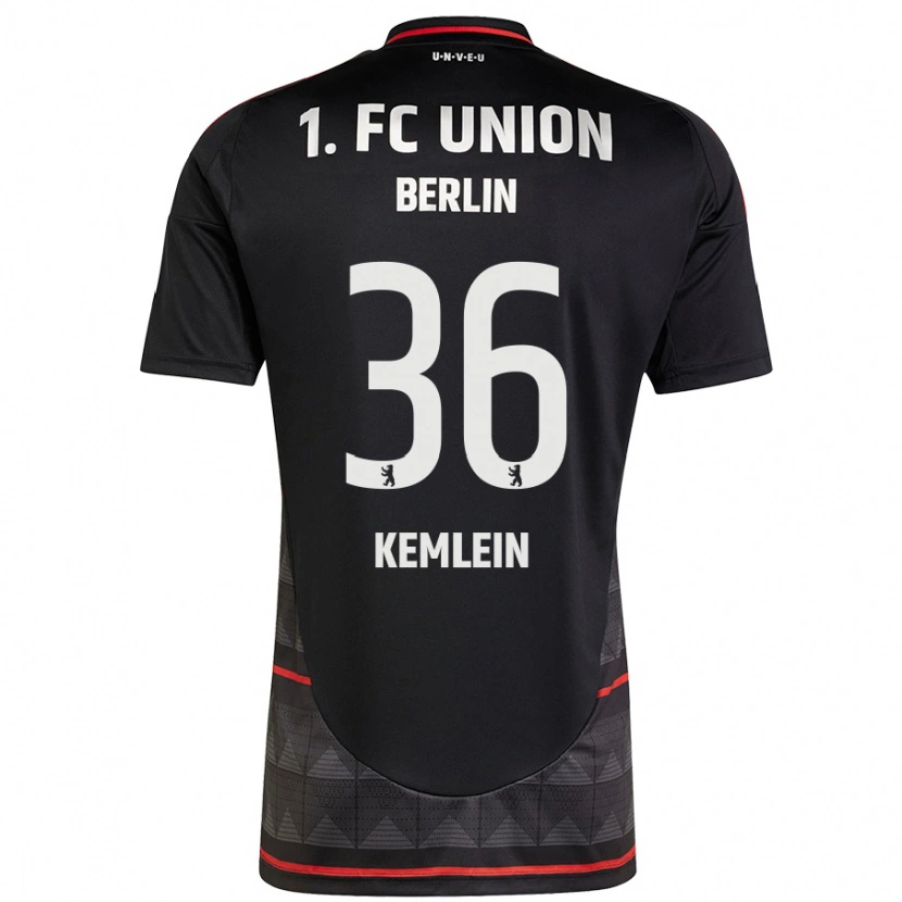 Danxen Uomo Maglia Aljoscha Kemlein #36 Nero Kit Gara Away 2024/25 Maglietta