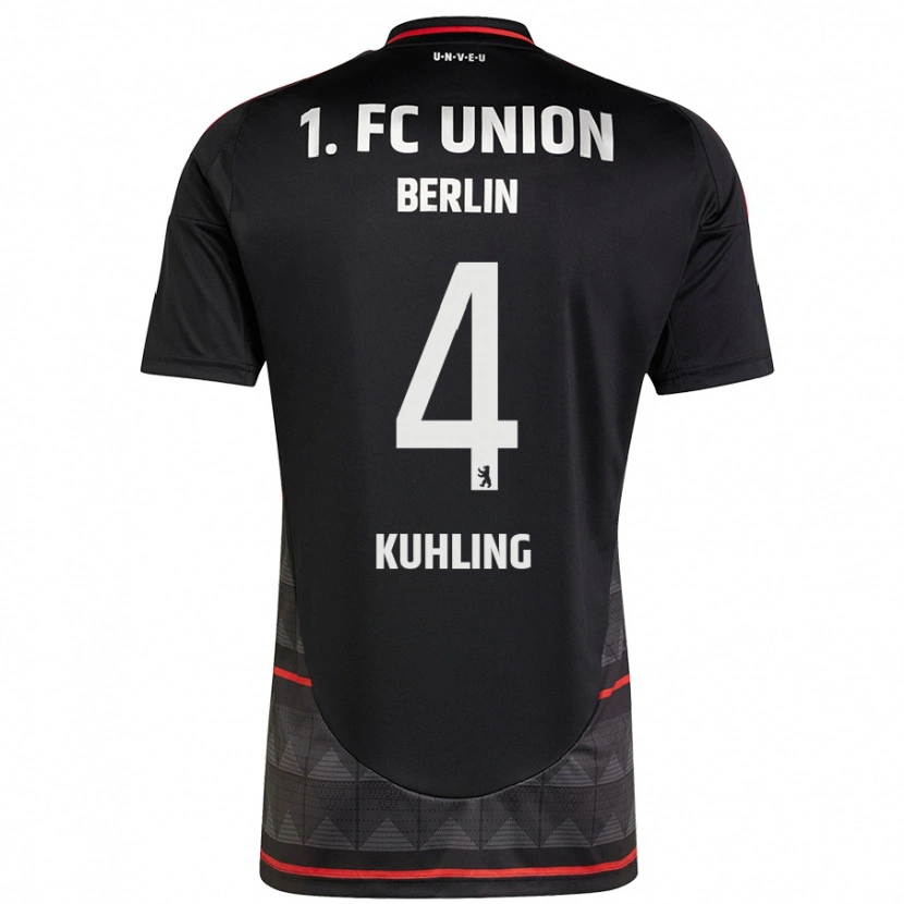 Danxen Uomo Maglia Ole Kühling #4 Nero Kit Gara Away 2024/25 Maglietta