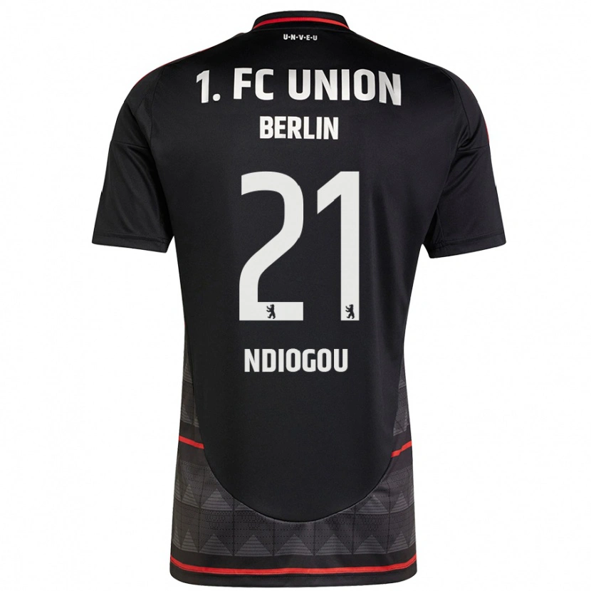 Danxen Uomo Maglia Pape-Omar Ndiogou #21 Nero Kit Gara Away 2024/25 Maglietta