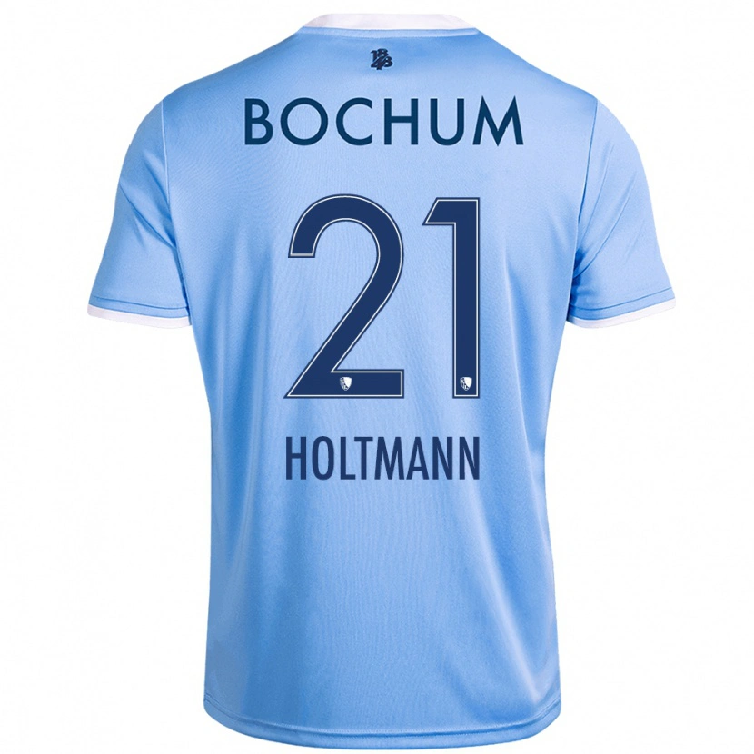 Danxen Uomo Maglia Gerrit Holtmann #21 Azzurro Cielo Kit Gara Away 2024/25 Maglietta