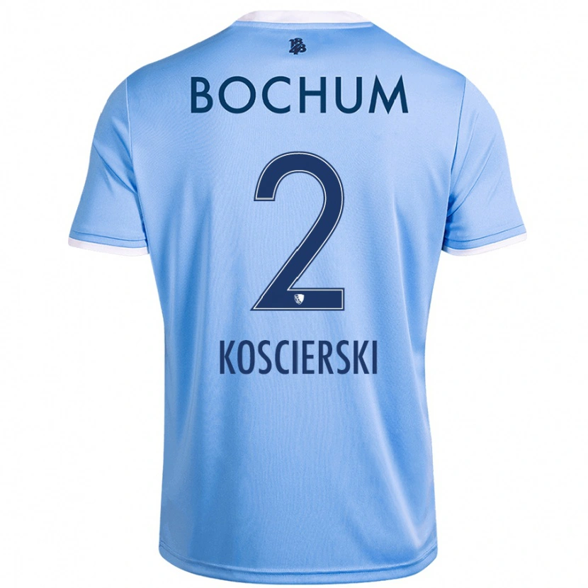 Danxen Uomo Maglia Kacper Koscierski #2 Azzurro Cielo Kit Gara Away 2024/25 Maglietta