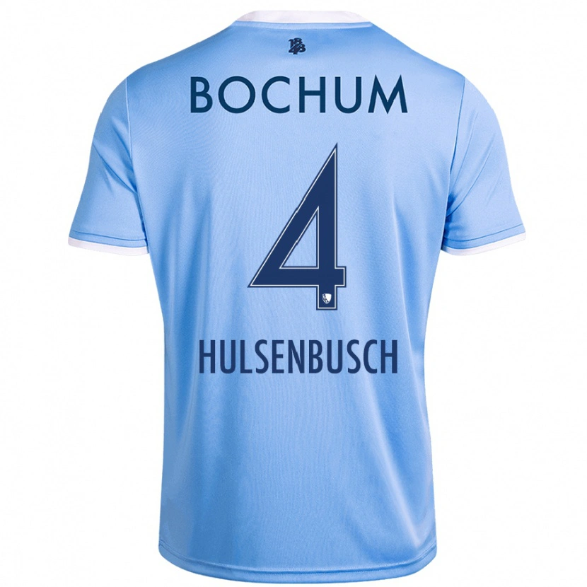 Danxen Uomo Maglia Daniel Hülsenbusch #4 Azzurro Cielo Kit Gara Away 2024/25 Maglietta
