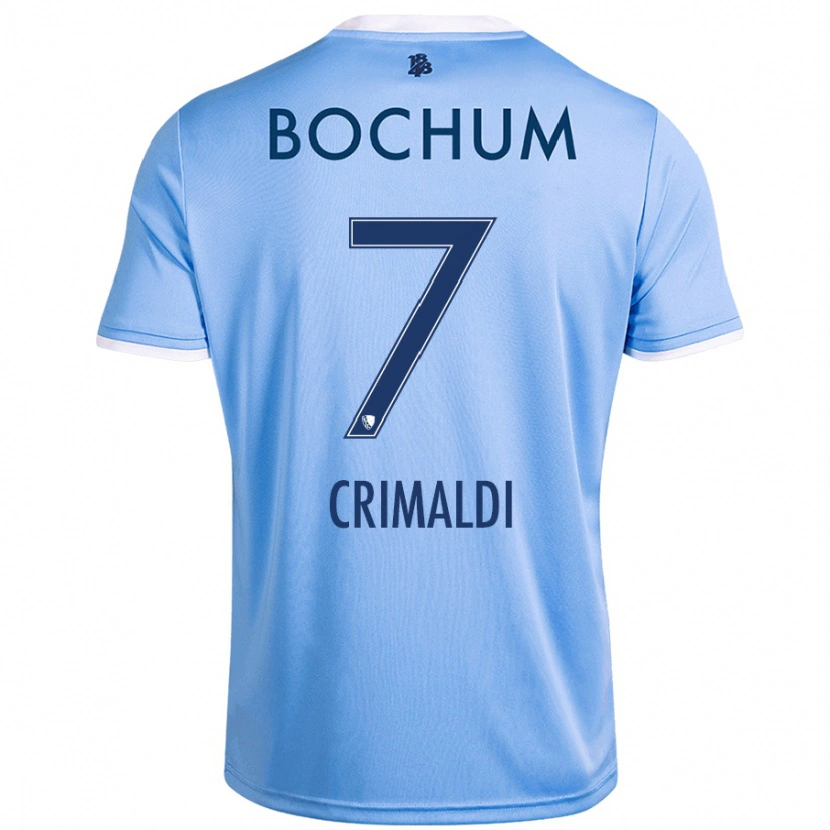 Danxen Uomo Maglia Alessandro Crimaldi #7 Azzurro Cielo Kit Gara Away 2024/25 Maglietta