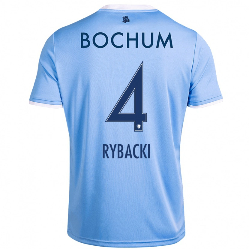 Danxen Uomo Maglia Pia Rybacki #4 Azzurro Cielo Kit Gara Away 2024/25 Maglietta