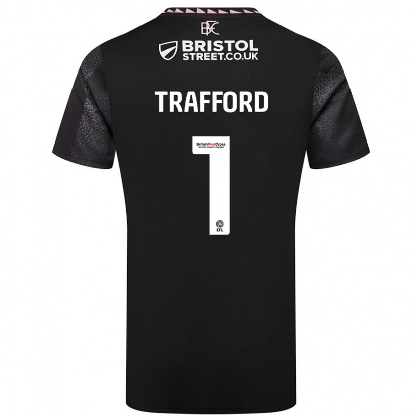 Danxen Uomo Maglia James Trafford #1 Nero Kit Gara Away 2024/25 Maglietta