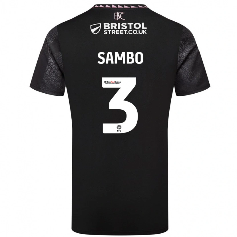 Danxen Uomo Maglia Shurandy Sambo #3 Nero Kit Gara Away 2024/25 Maglietta