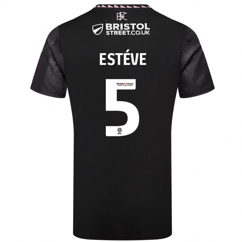 Danxen Uomo Maglia Maxime Estève #5 Nero Kit Gara Away 2024/25 Maglietta