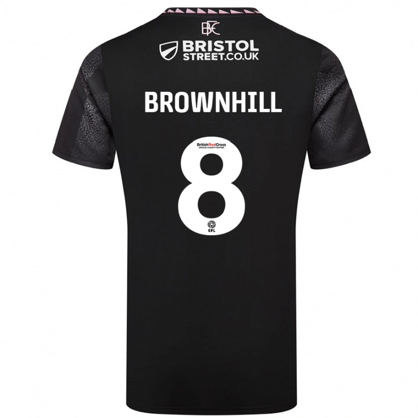 Danxen Uomo Maglia Josh Brownhill #8 Nero Kit Gara Away 2024/25 Maglietta
