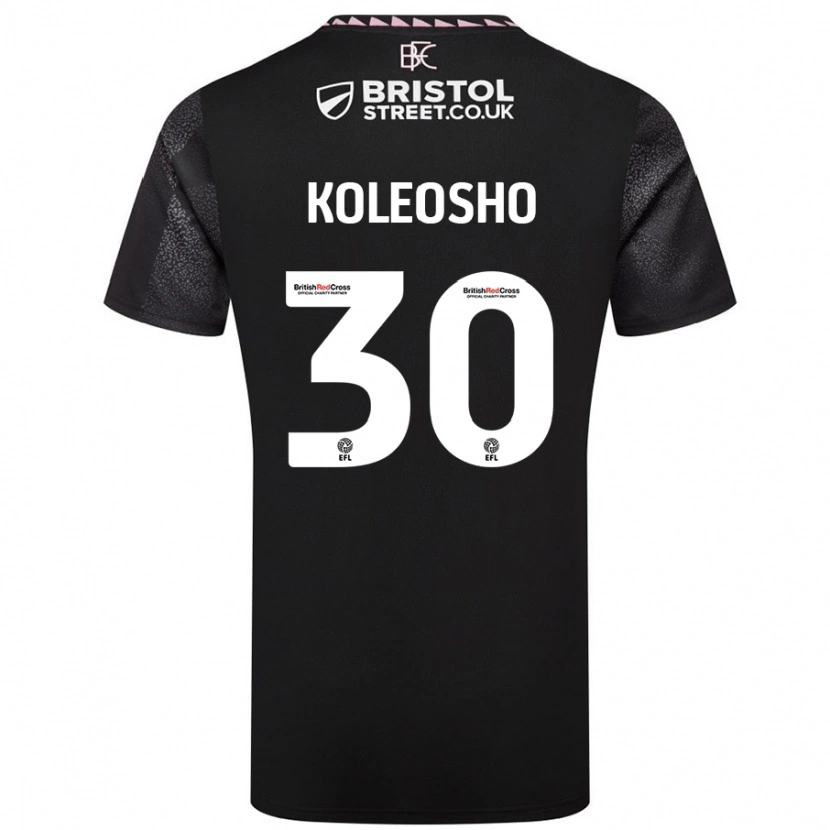 Danxen Uomo Maglia Luca Koleosho #30 Nero Kit Gara Away 2024/25 Maglietta