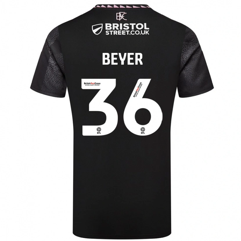 Danxen Uomo Maglia Jordan Beyer #36 Nero Kit Gara Away 2024/25 Maglietta