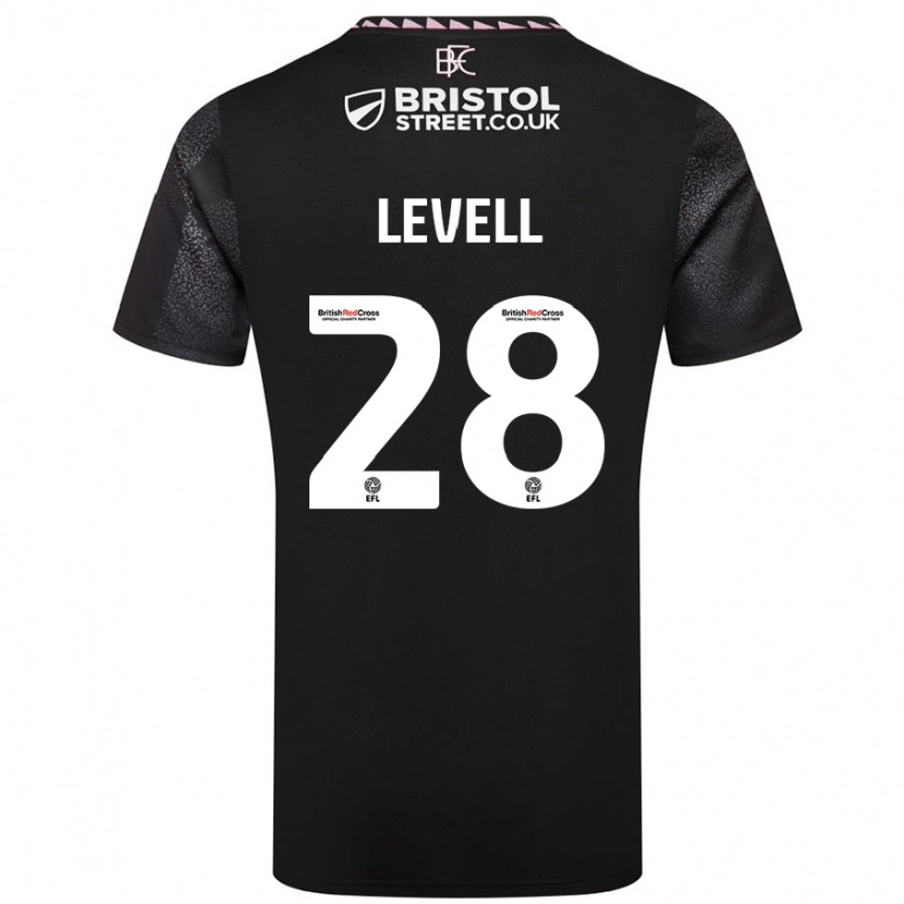 Danxen Uomo Maglia Kirstie Levell #28 Nero Kit Gara Away 2024/25 Maglietta